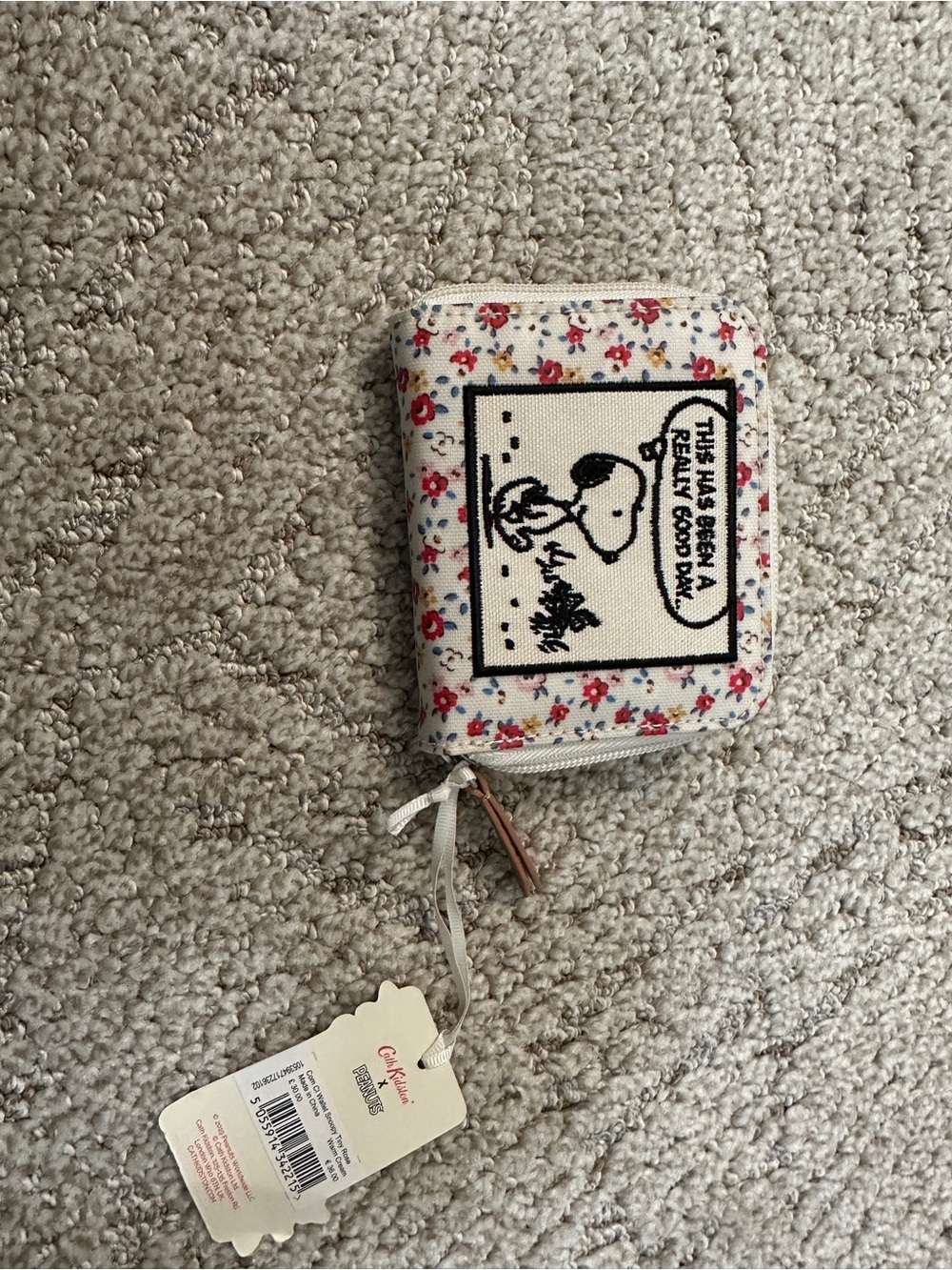 Cath Kidston x PEANUTS Cream Floral Zip Wallet